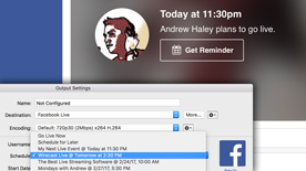 Facebook Live Scheduling